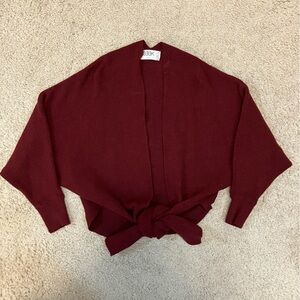 SEEK the Label Women’s Cardigan Sweater XS Cropped Knit Tie Soft Cozy